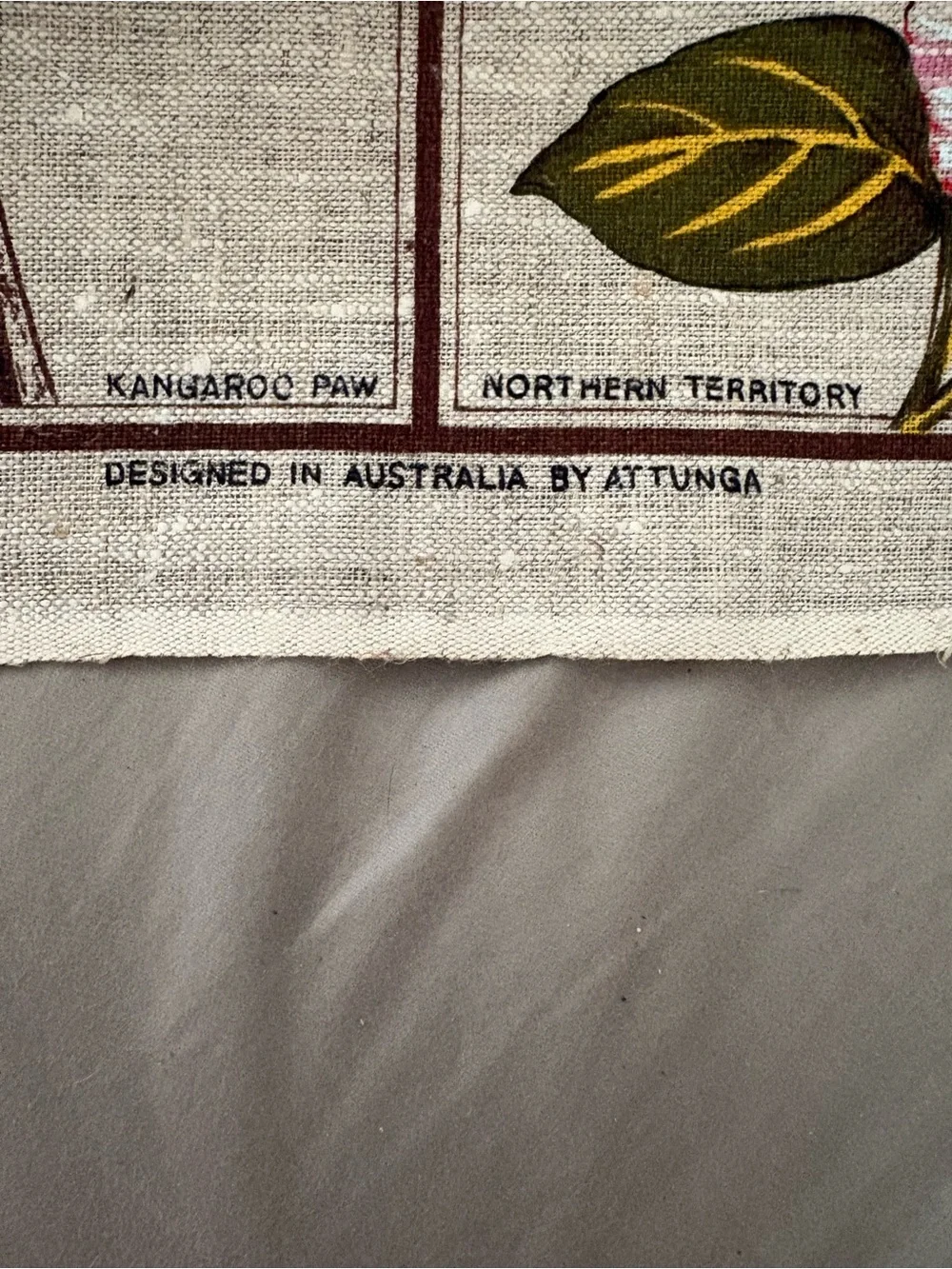 Vintage Attunga Australian Wildflowers Linen Apron Unique